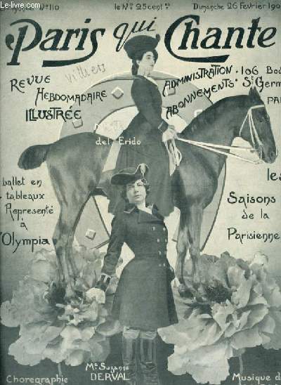 PARIS QUI CHANTE 3me anne N 110 : Entre de la parisienne + Si a t'va + L'heure exquise + Frre Jacques + Oh! Dis, reviens !.