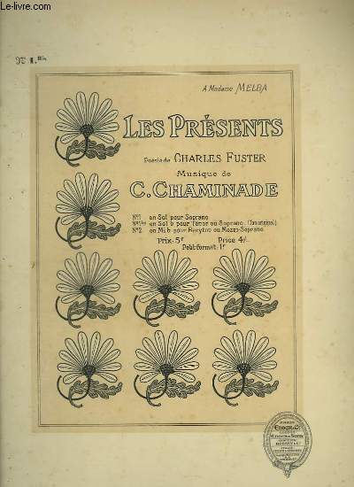 LES PRESENTS - N 1 BIS : EN SOL B POUR TENOR OU SOPRANO - TON ORIGINAL.