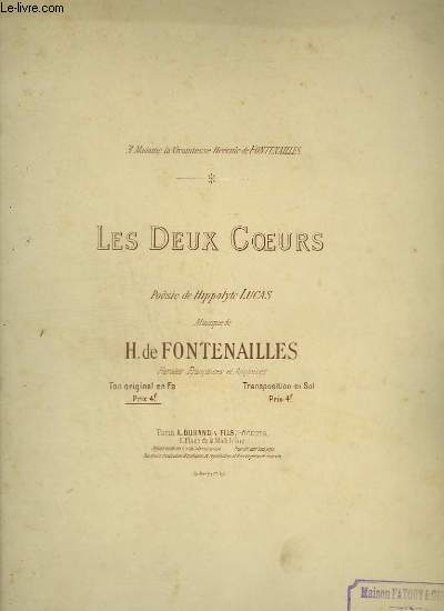 LES DEUX COEURS - TON ORIGINAL EN FA.