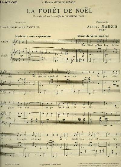 LA FORET DE NOEL - PIANO ET CHANT.