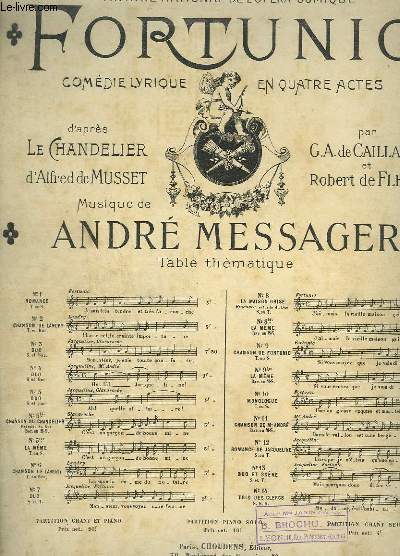 FORTUNIO - N8 BIS : LA MAISON GRISE - PIANO ET CHANT.