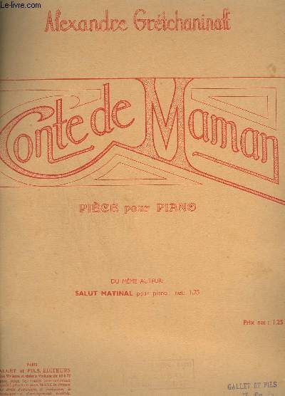 CONTE DE MAMAN - PIECE POUR PIANO.
