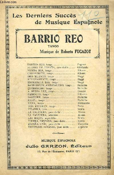 BARRIO REO - TANGO POUR PIANO CONDUCTEUR.