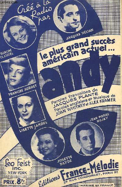 CANDY - CHANT AVEC PAROLES EN FRANCAIS ET EN ANGLAIS.