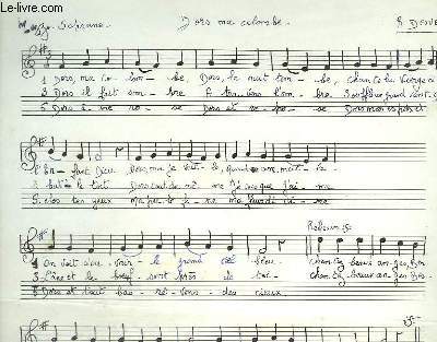 DORS LA COLOMBE - MEZZO SOPRANO - PARTITION MANUSCRITE.