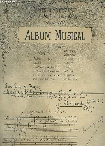 ALBUM MUSICAL - MADRID + REVERIE + JOUVENCEAU & VIEILLARD + LA SULAMITE + LE ROI LEAR + PUR LOUIS XV.