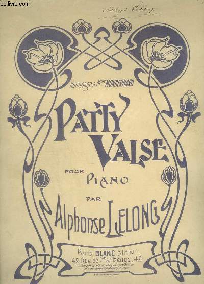 PATTY VALSE POUR PIANO - ENVOI DE L'AUTEUR.