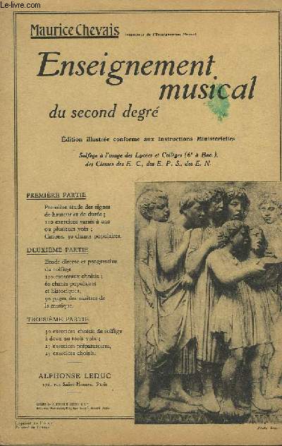 ENSEIGNEMENT MUSICAL DU SECOND DEGRE.