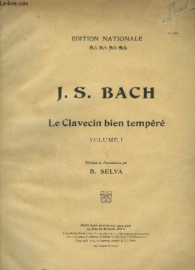 LE CLAVECIN BIEN TEMPERE - VOLUME 1.