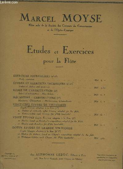 ETUDES ET EXERCICES POUR LA FLUTE : 25 ETUDES DE VIRTUOSE.