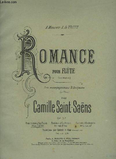 ROMANCE POUR FLUTE + VIOLON + PIANO.