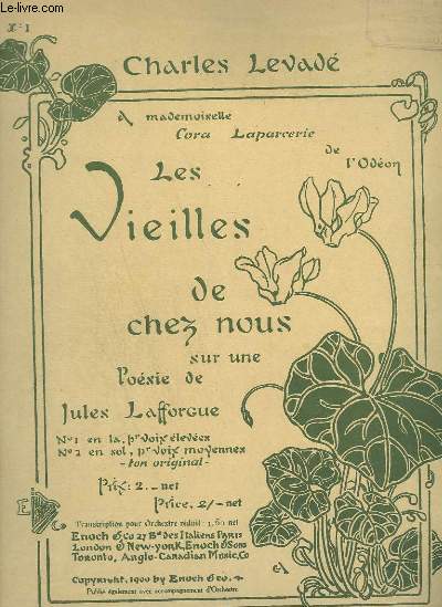 LES VIEILLES DE CHEZ NOUS - PIANO ET CHANT VOIX ELEVEES.