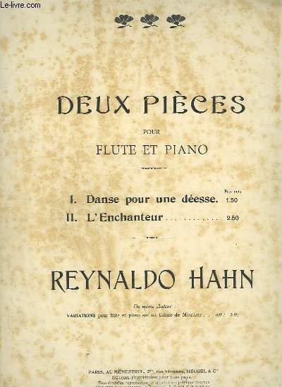 DEUX PIECES POUR FLUTE ET PIANO - N1 : DANSE POUR UNE DEESSE.