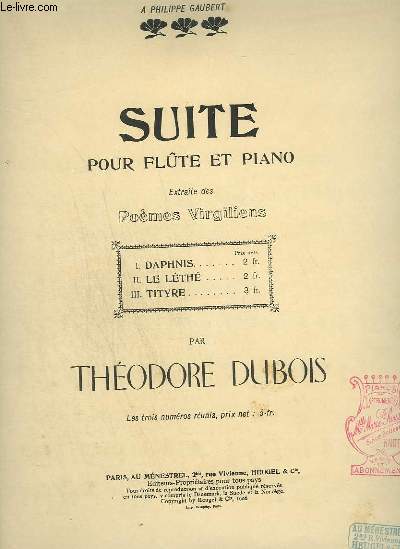 SUITE POUR FLUTE ET PIANO - N2 : LE LETHE.