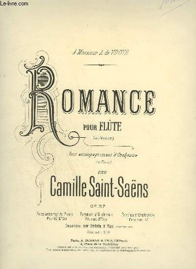 ROMANCE POUR FLUTE + VIOLON + PIANO.