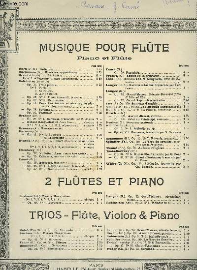 PAVANE - PIANO + FLUTE OU VIOLON.