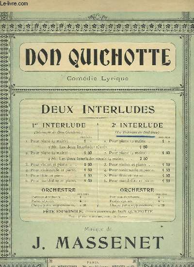 DON QUICHOTTE - 2 INTERLUDE : LA TRISTESSE DE DULCINEE - PIANO + VIOLONCELLE + VIOLON.