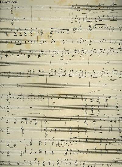 PARTITION MANUSCRITE : MARCHE POUR PIANO + SONS DE COR : TANNHEUSER.