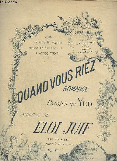QUAND VOUS RIEZ - ROMANCE POUR PIANO ET CHANT.