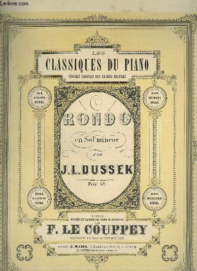 LES CLASSIQUES DU PIANO N14 : CANZONETTA RONDO EN SOL MINEUR POUR PIANO.