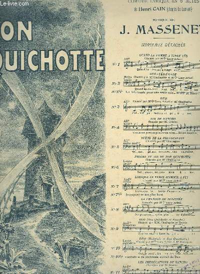 DON QUICHOTTE - COMEDIE LYRIQUE N2 BIS - POUR PIANO ET CHANT.