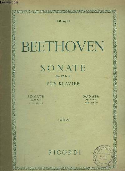SONATE - OP.27 N2 FR KLAVIER.