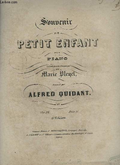 SOUVENIR DE PETIT ENFANT - FRAGMENT DE SOIREE POUR PIANO.