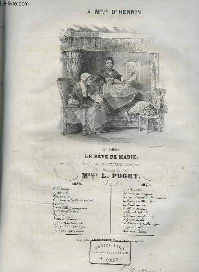 LE REVE DE MARIE - POUR PIANO ET CHANT.