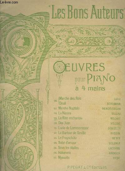 LES BONS AUTEURS - N129 : LA FLUTE ENCHANTEE - POUR PIANO A 4 MAINS.