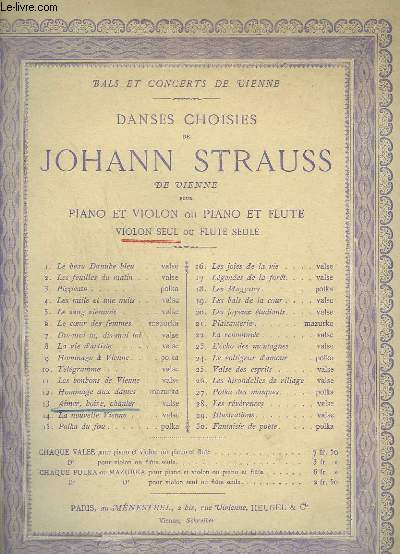 AIMER, BOIRE, CHANTER POUR VIOLON SEUL.