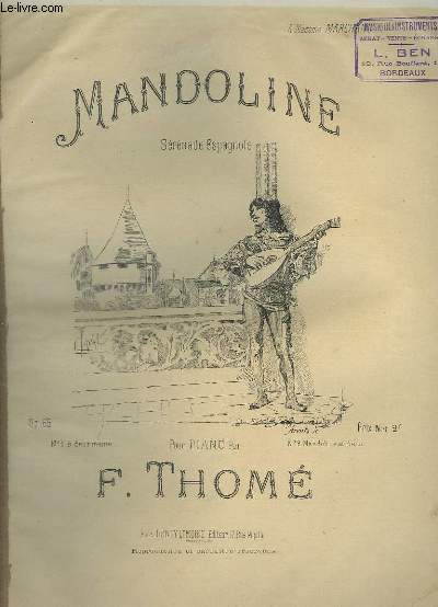 MANDOLINE - SERENADE ESPAGNOLE POUR PIANO.