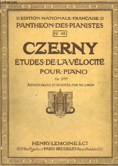 ETUDES DE LA VELOCITE POUR PIANO - OP.299.