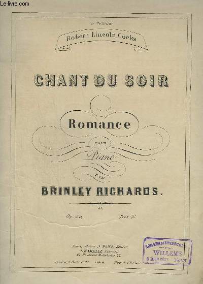 CHANT DU SOIR - ROMANCE POUR PIANO.
