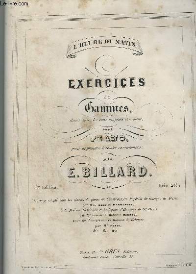 EXERCICES ET GAMMES - DANS TOUS LES TONS MAJEURS ET MINEUR POUR PIANO.