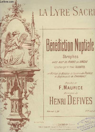 BENEDICTION NUPTIALE - LA LYRE MUSICALE - PIANO CHANT.