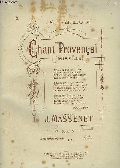 CHANT PROVENCAL - PIANO ET CHANT SOPRANO.
