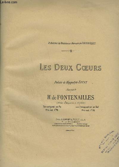 LES DEUX COEURS / TWO HEARTS - PIANO ET CHANT.