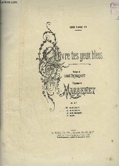 OUVRE TES YEUX BLEUS - N2 : PIANO ET CHANT EN MI NATUREL.