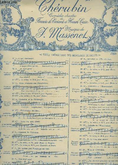 CHERUBIN - N5 : CHANSON DE CHERUBIN - PIANO ET CHANT SOPRANO.