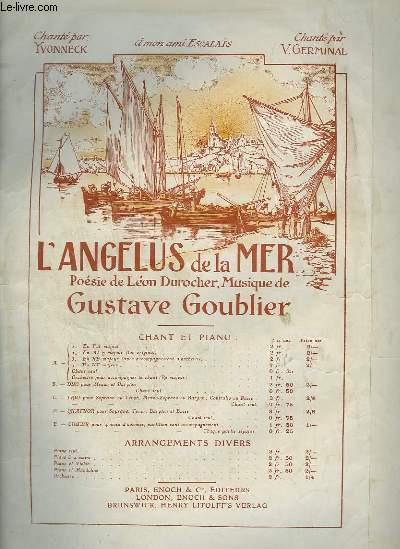 L'ANGELIUS DE LA MER - N3 : POUR PIANO ET CHANT.