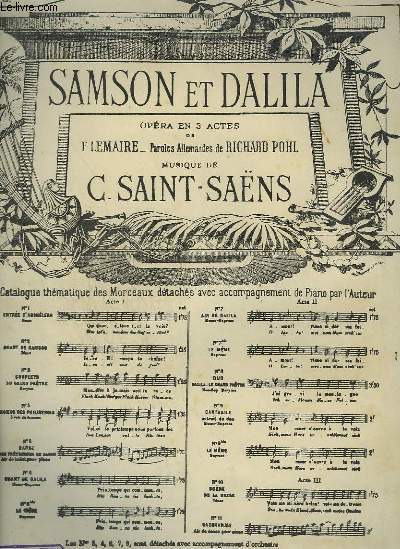 SAMSON ET DALILA - N6 BIS : PIANO ET CHANT SOPRANO.