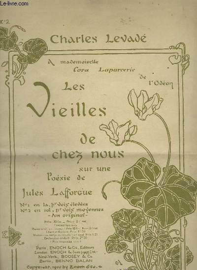 LES VIEILLES DE CHEZ NOUS - N2 : PIANO ET CHANT VOIX MOYENNES.