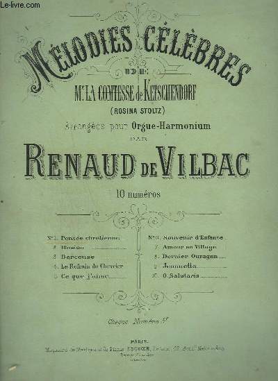 MELODIES CELEBRES N1 : PENSEE CHRETIENNE - ORGUE.