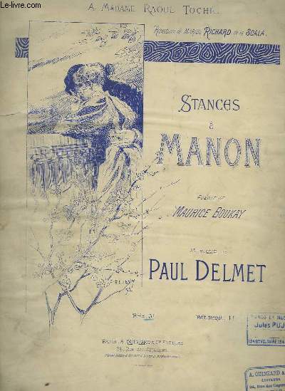 STANCES A MANON - PIANO ET CHANT.