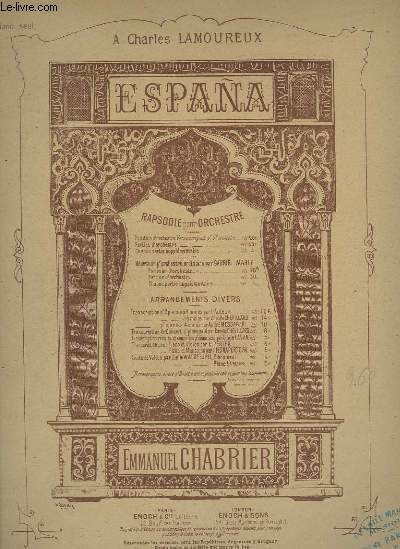 ESPANA - RAPSODIE POUR PIANO.