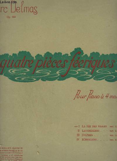 QUATRE PIECES FEERIQUES - N1 : LA FEE DES NEIGES - POUR PIANO A 4 MAINS