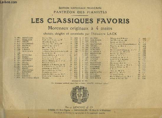 LES CLASSIQUE FAVORIS N1567 : A LA FONTAINE DE L'OP.85 N9 - PIANO A 4 MAINS.