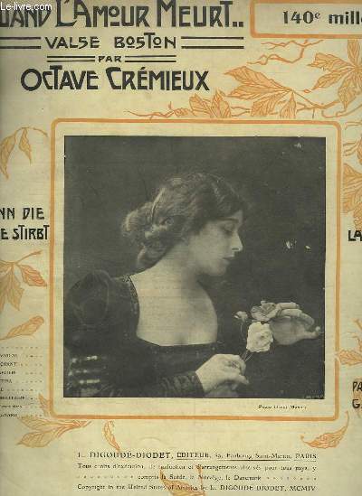 QUAND L'AMOUR MEURT - PIANO.