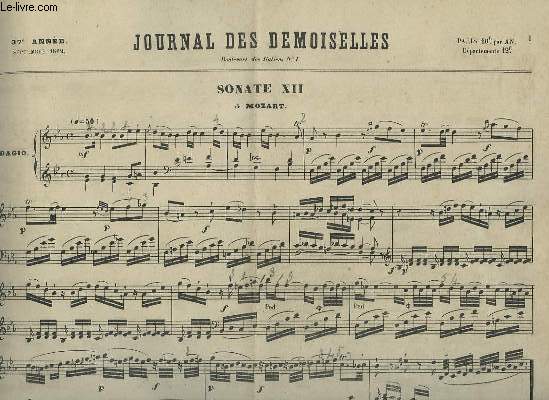 JOURNAL DES DEMOISELLES - 37 ANNEE DE SEPTEMBRE 1869 : PIANO.