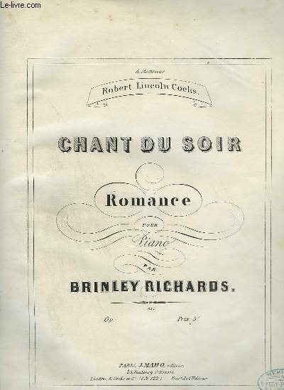 CHANT DU SOIR - ROMANCE POUR PIANO.